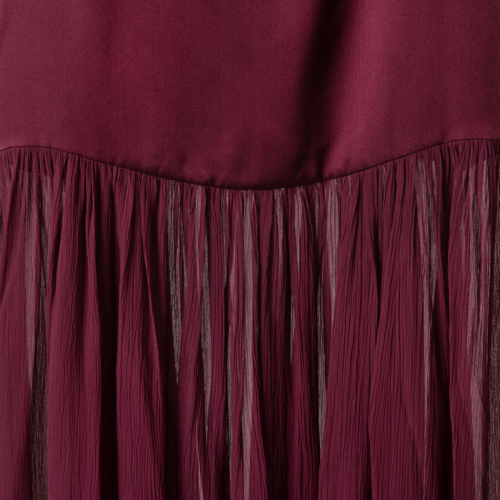 Anine Bing Burgundy Silk Maxi Dress
