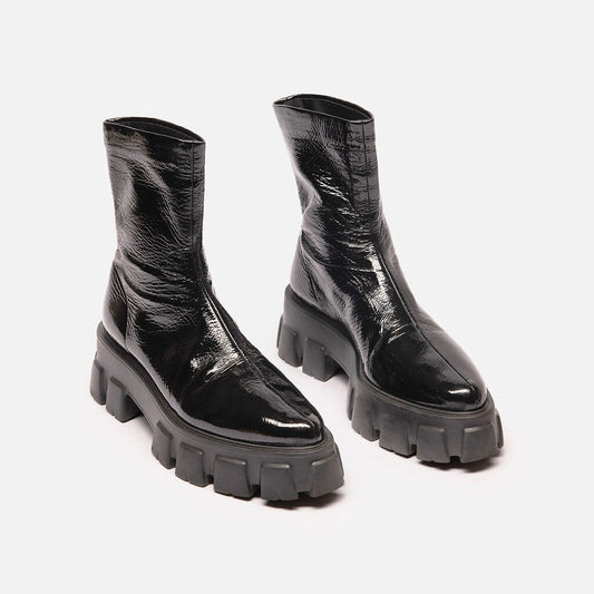 Prada Black Patent Platform Boot