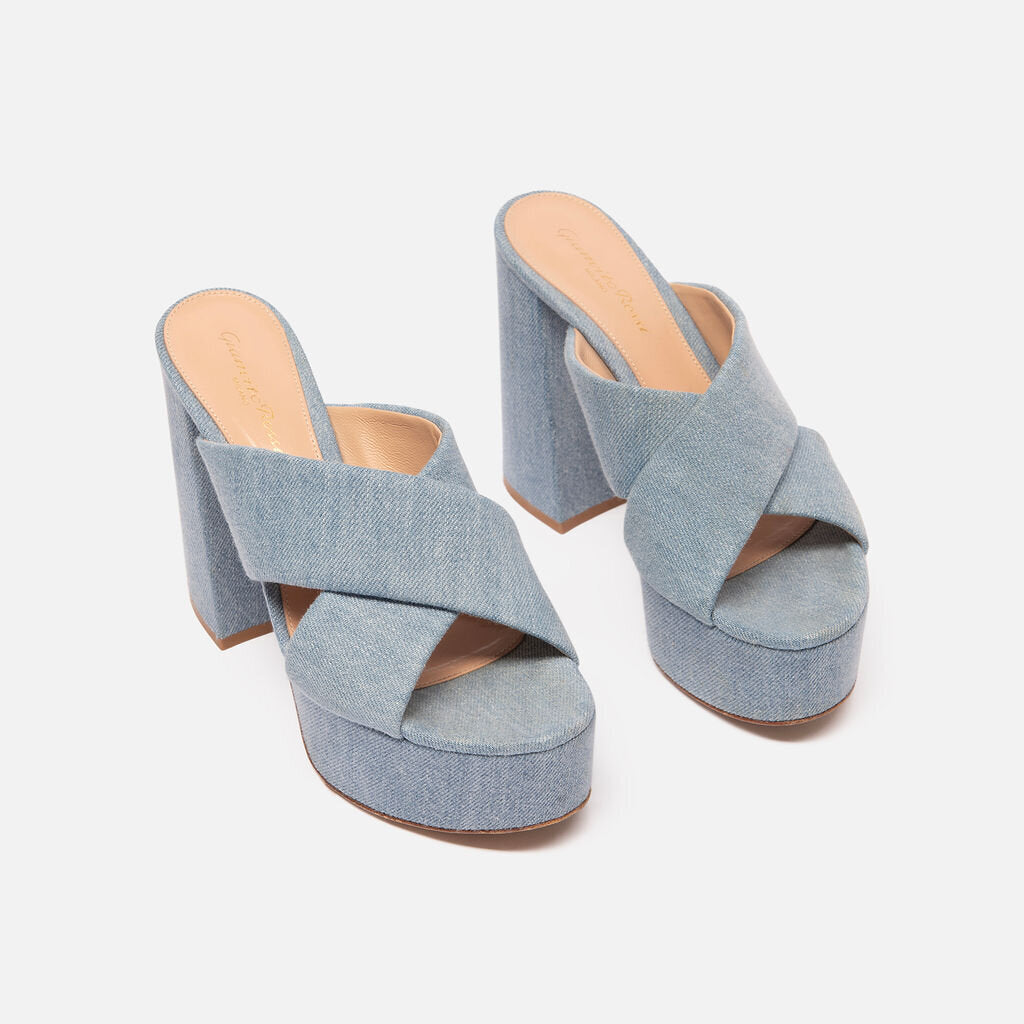 Gianvito Rossi Denim Platform Sandal