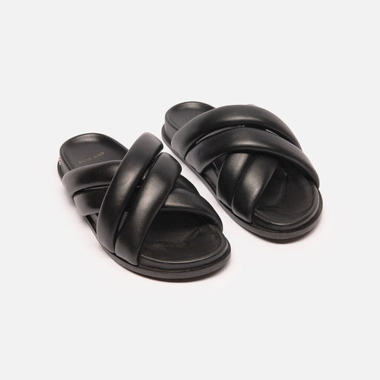 Anine Bing Black Leather Slides