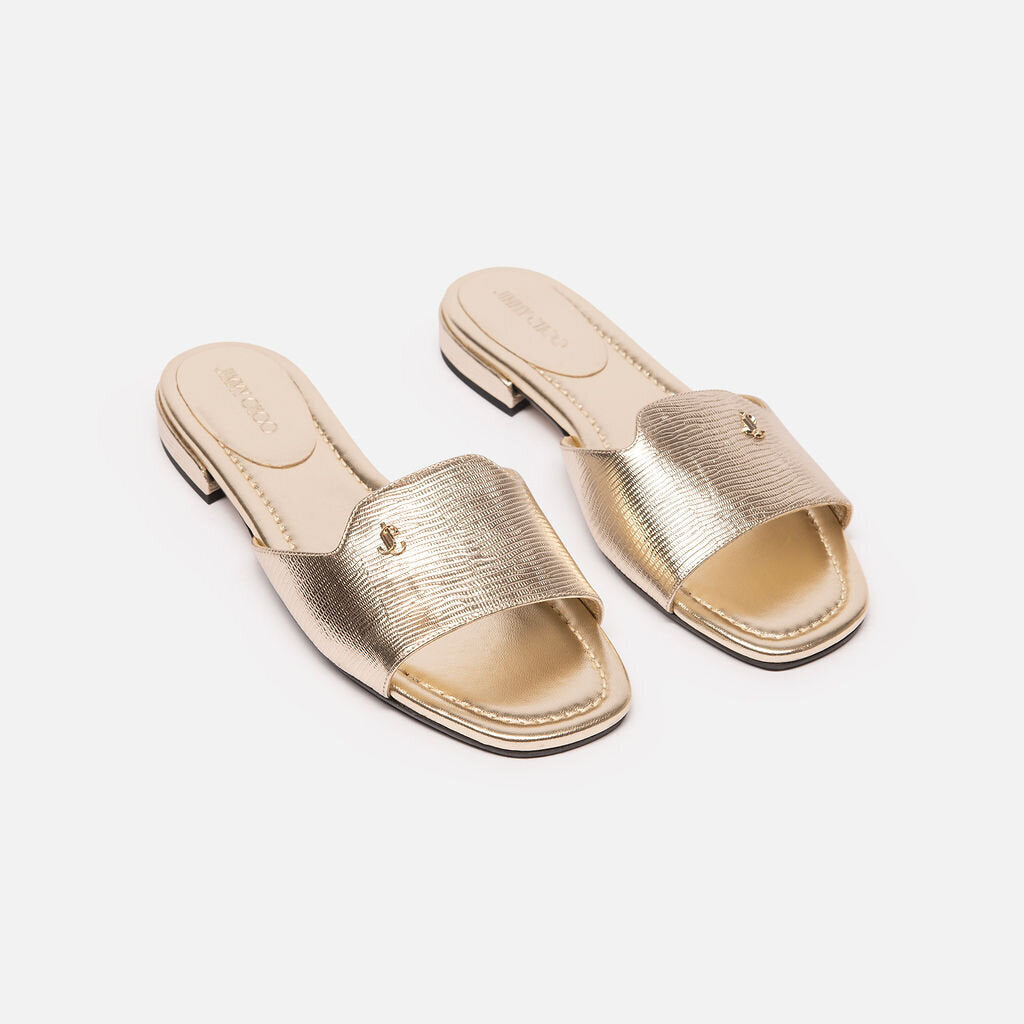 Jimmy Choo Metallic Gold Slides