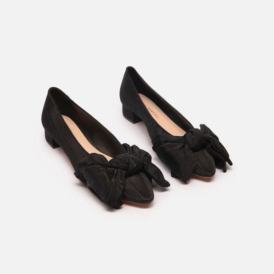 Loeffler Randall Black Fabric Bow Flats