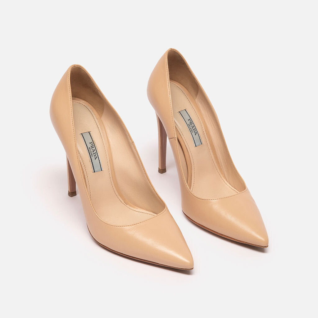 Prada Nude Leather Pumps