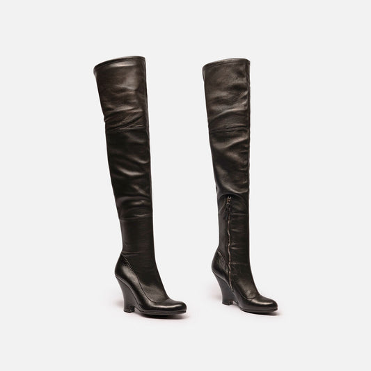 Miu Miu Black Leather Tall Boots