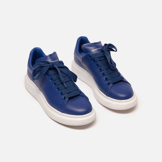 Alexander McQueen Cobalt Blue Leather Sneakers