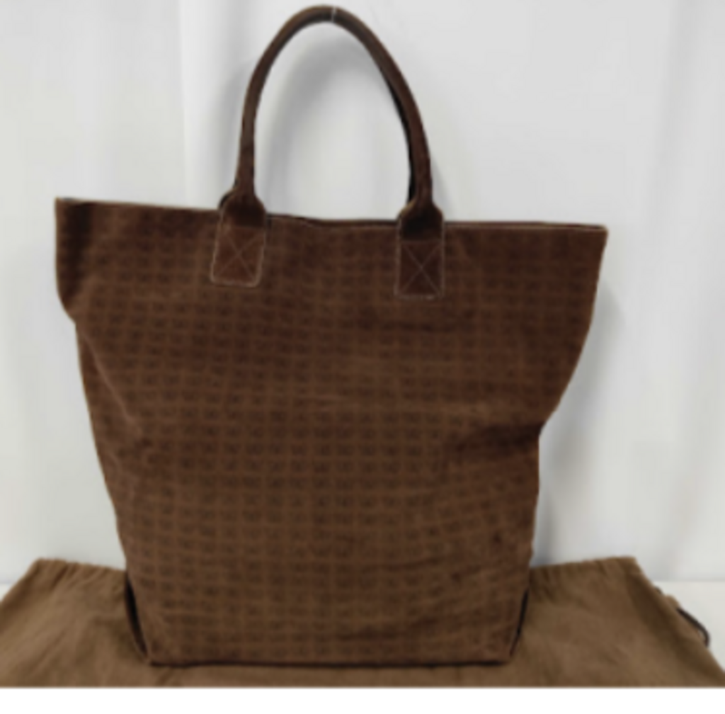 Brown Suede Intrecciato Tote