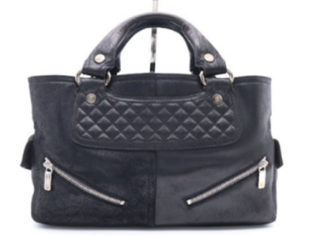 Black Leather Quilted Boogie Bag