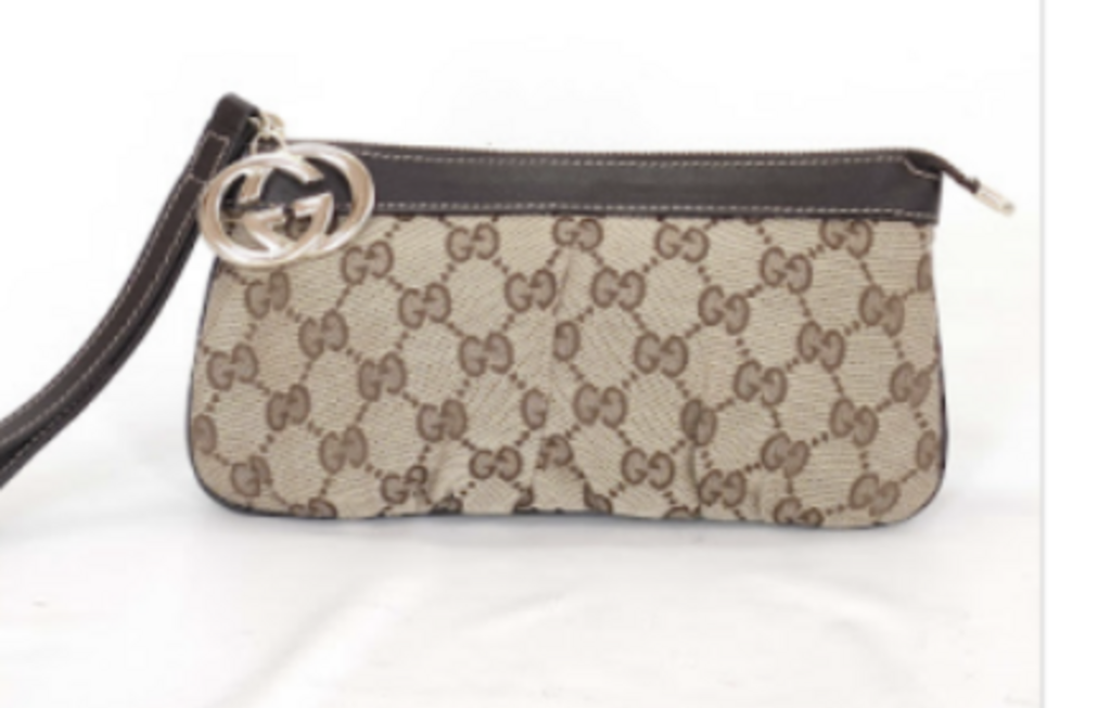 Tan Monogram Canvas Wristlet