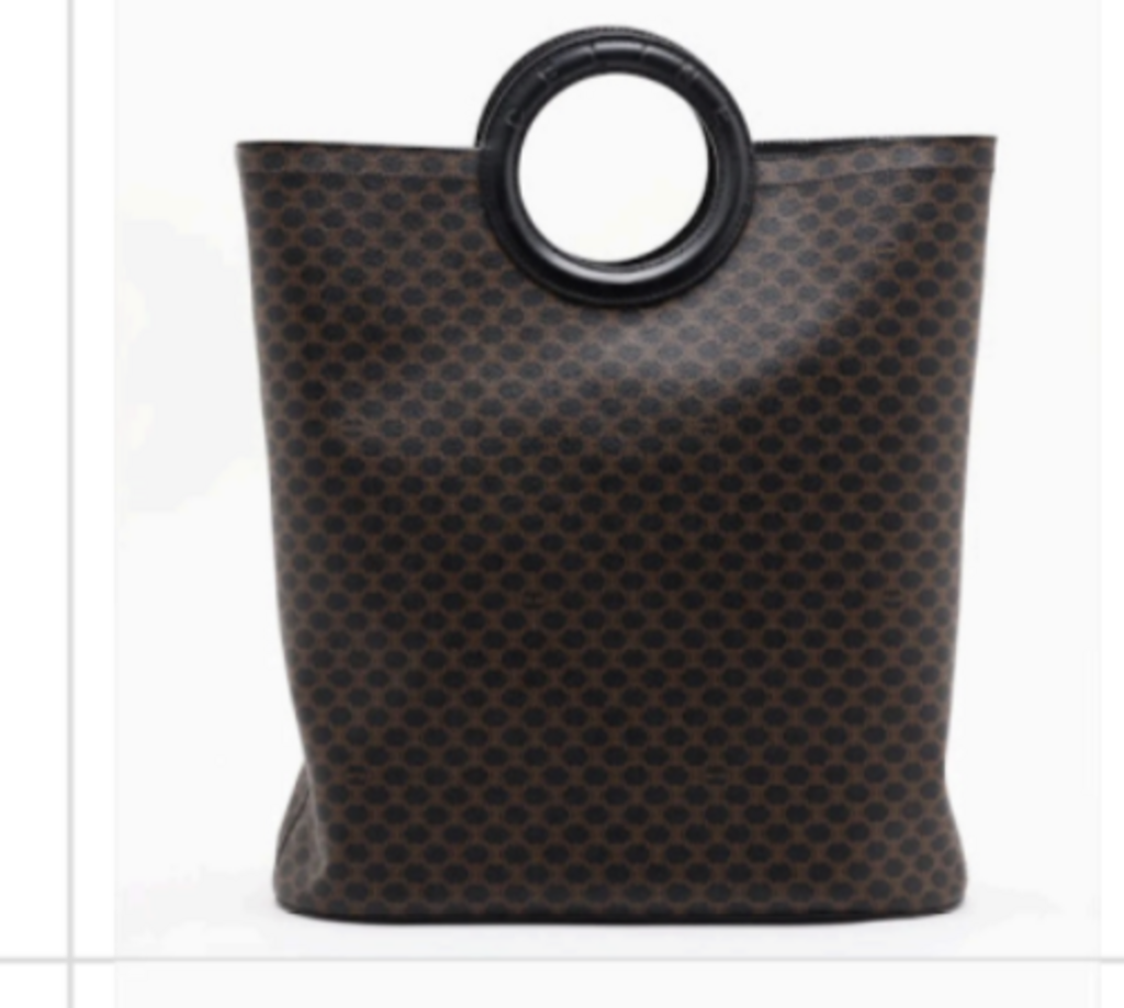 Black & Brown Macadam Circle Top Handle Bag