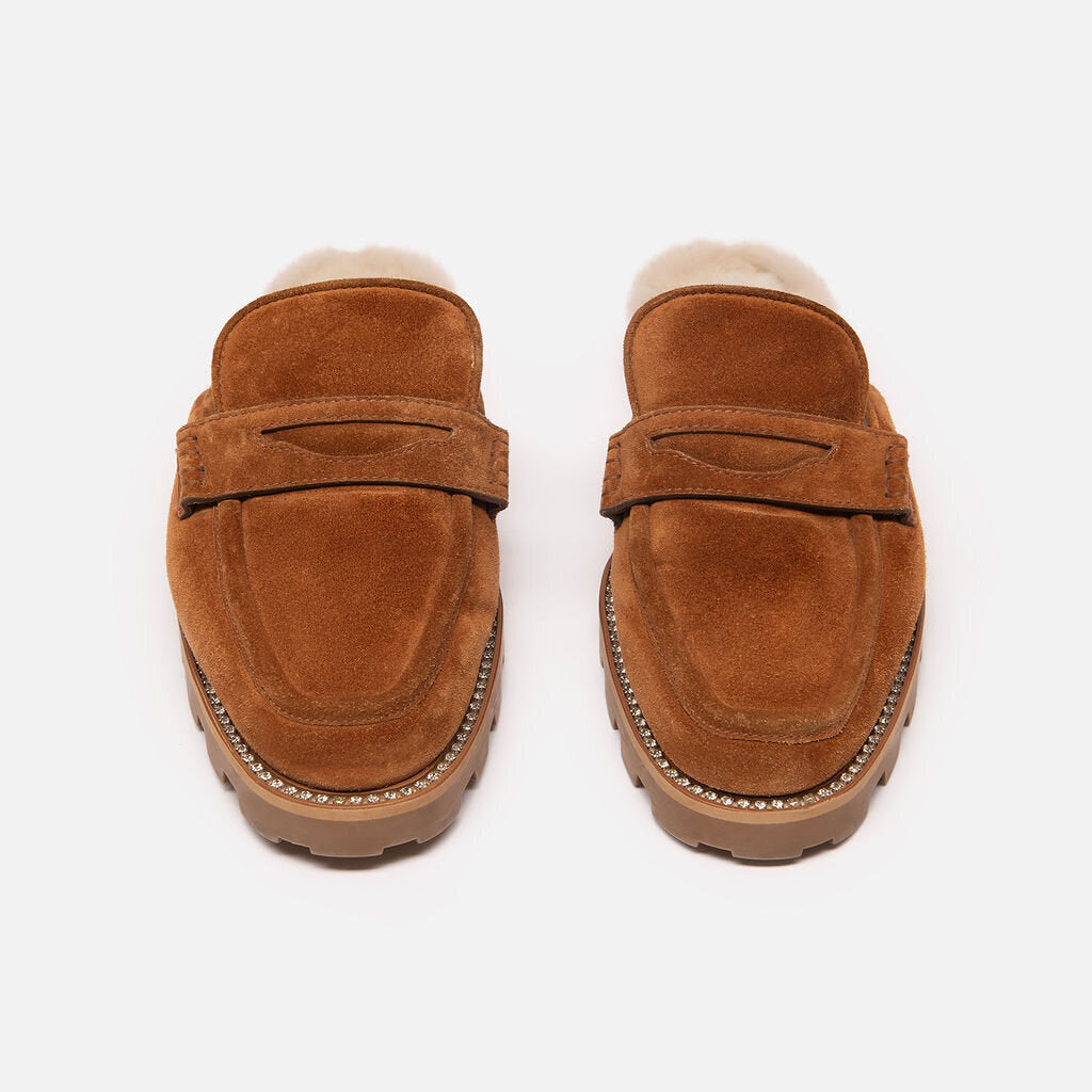 Jimmy Choo Brown Shearling Mules