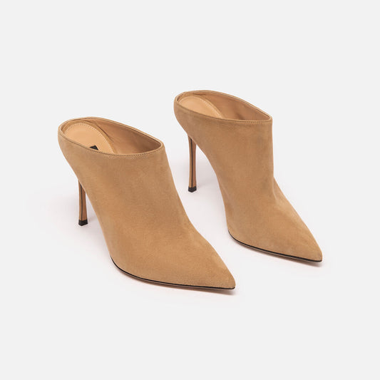 Sergio Rossi Tan Suede Heel Booties