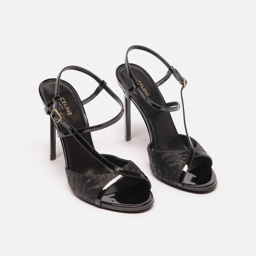 Celine Black Strappy Sandals