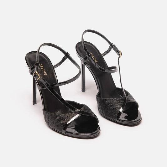 Celine Black Strappy Sandals