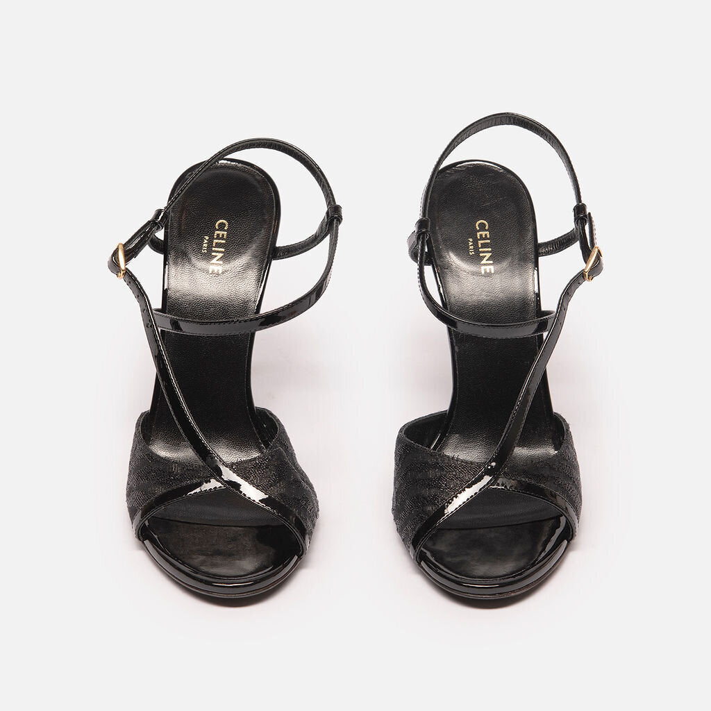 Celine Black Strappy Sandals