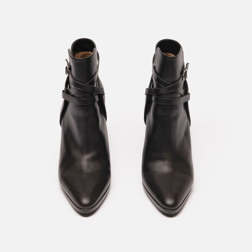 Hermes Black Leather Ankle Boot