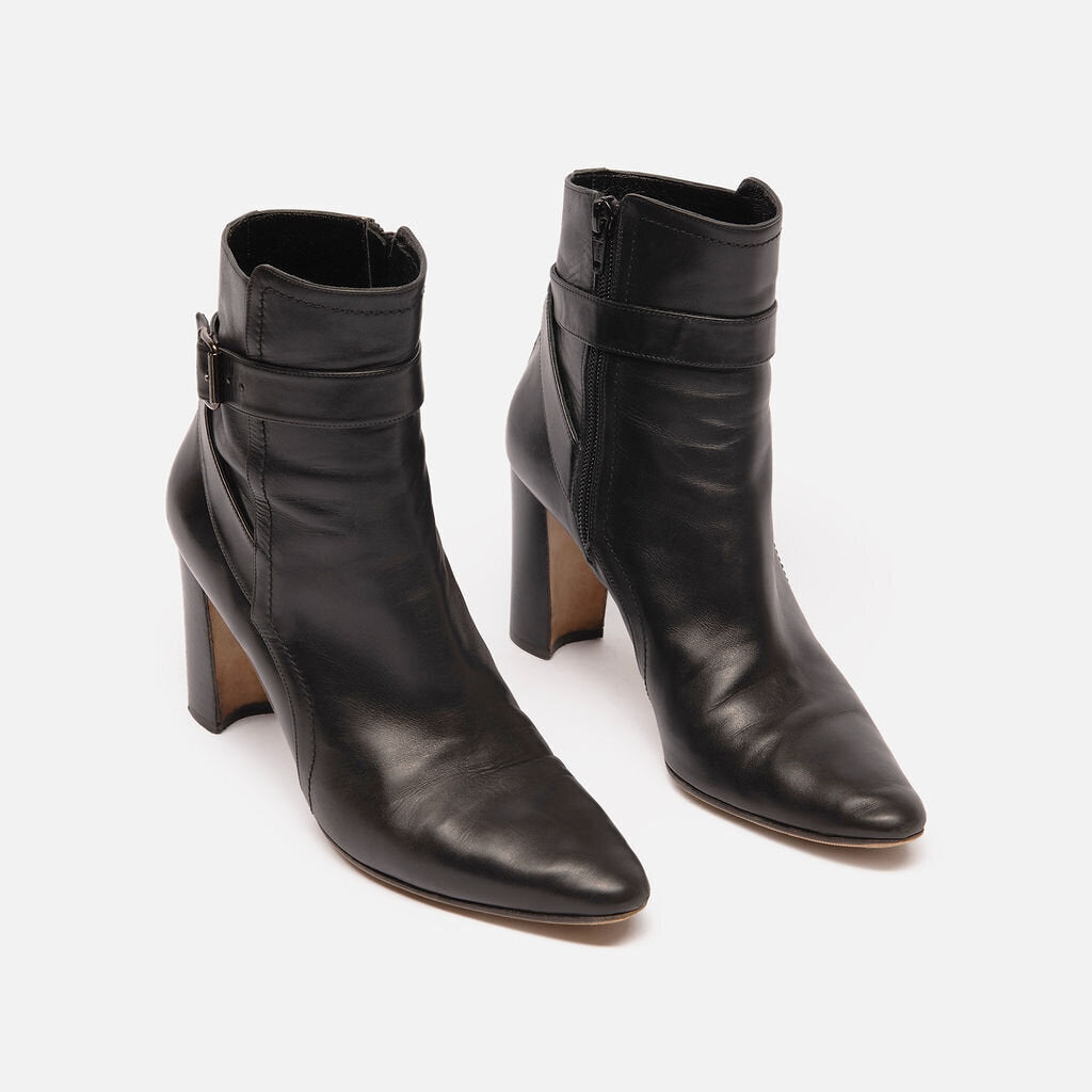 Manolo Blahnik Black Leather Boots