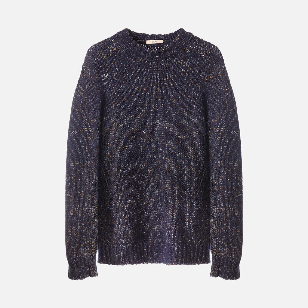 Celine Blue Marled Alpaca Blend Sweater