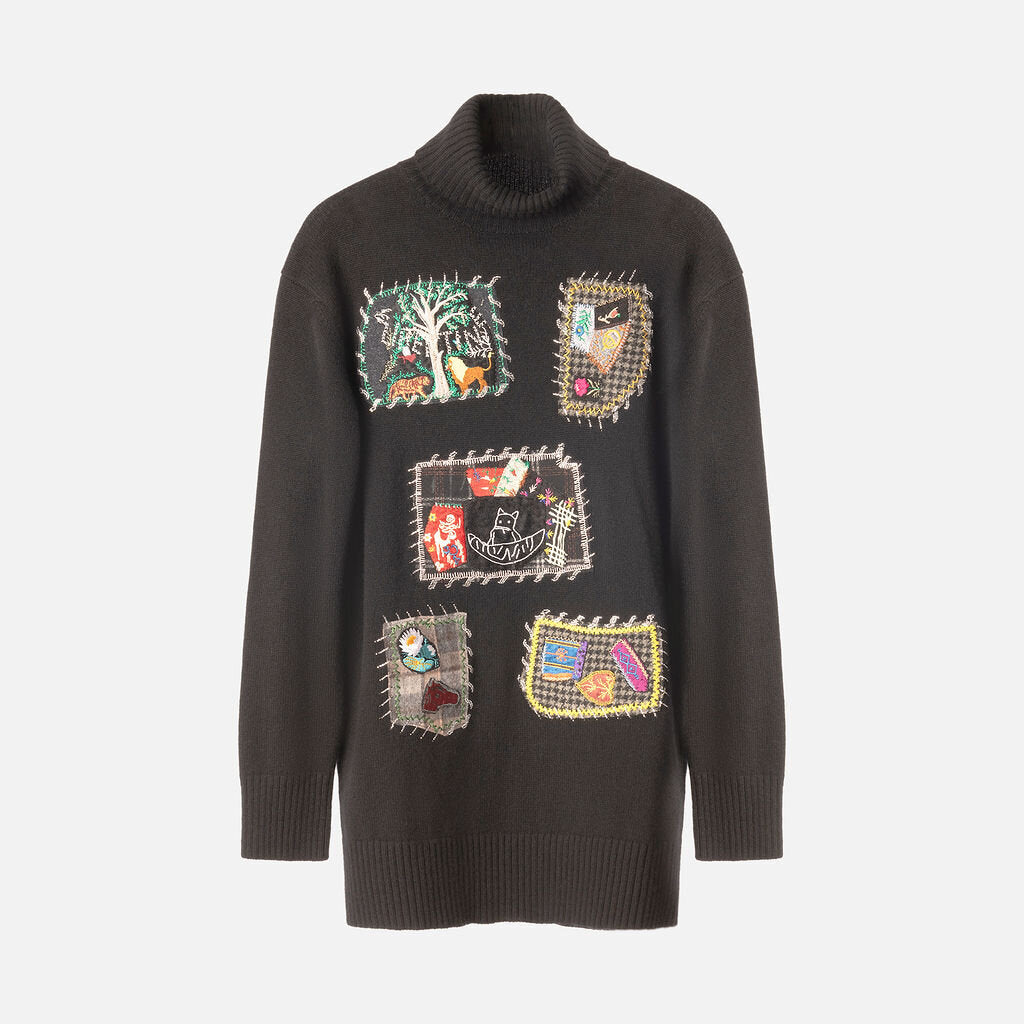 Libertine Black Cashmere Patch Sweater
