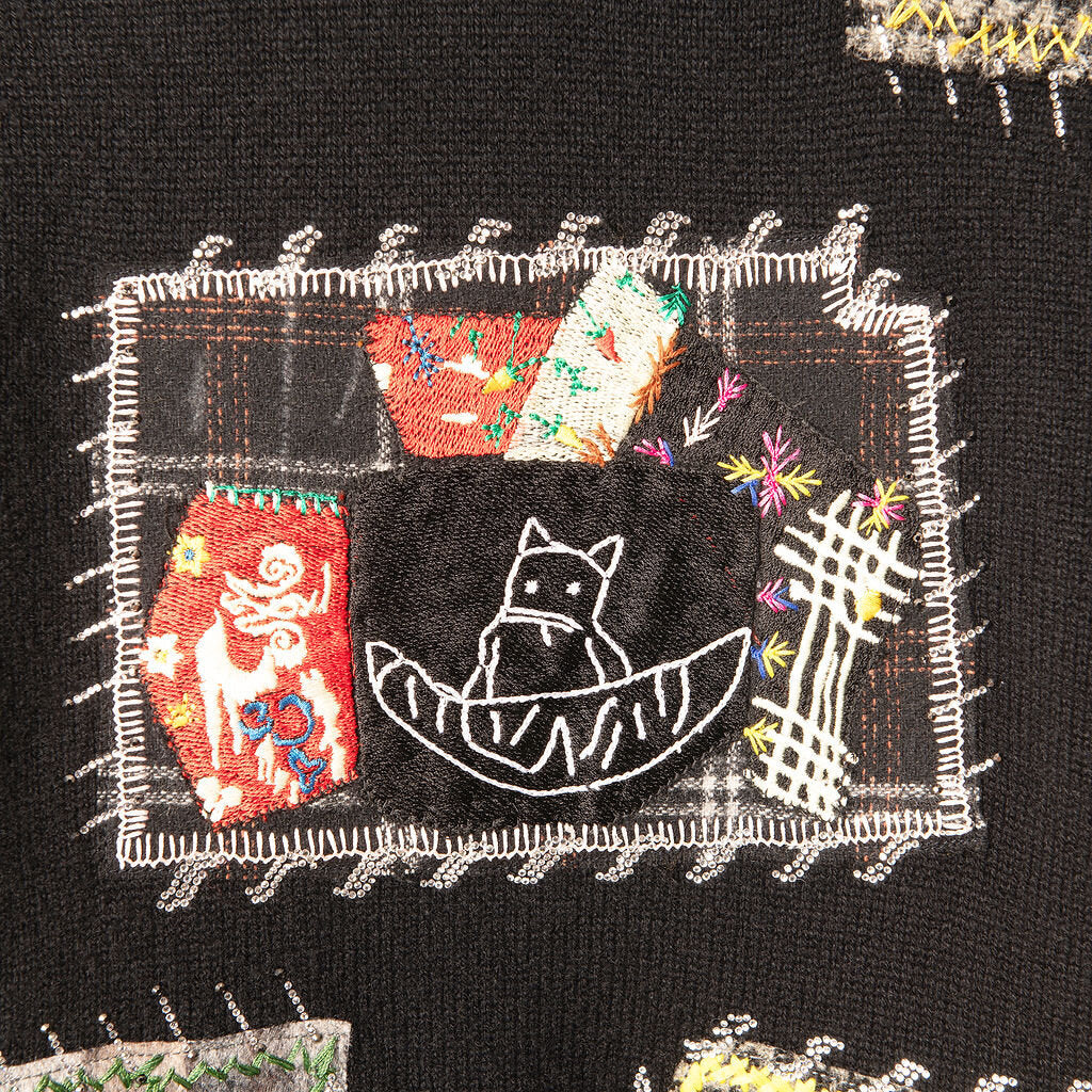 Libertine Black Cashmere Patch Sweater