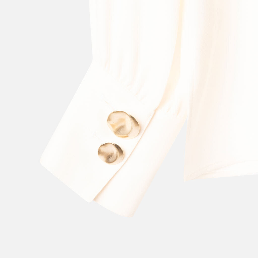 Lafayette 148 Cream Silk Top
