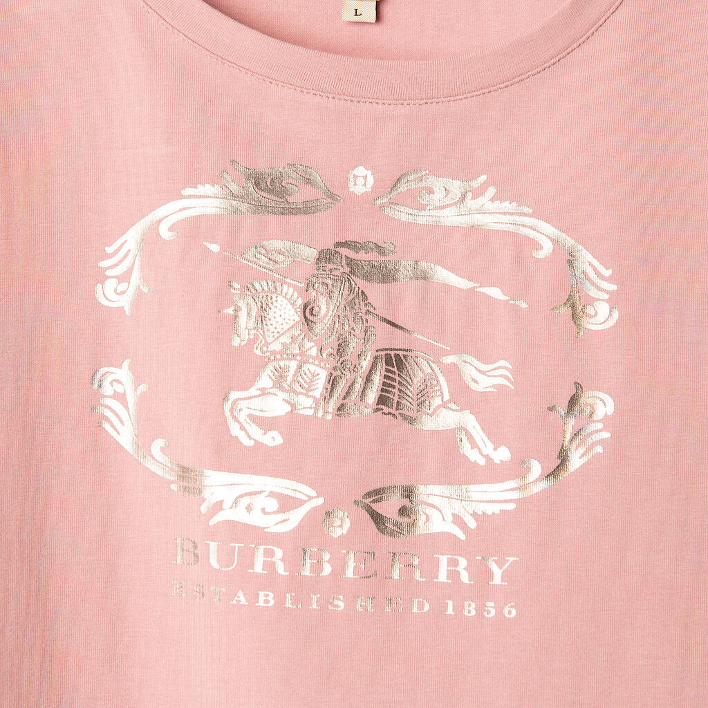 Burberry Pink Cotton Logo Tee