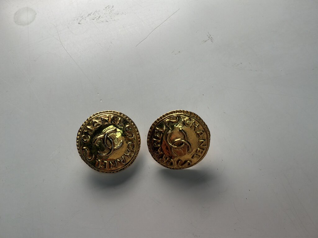 Logo Round Clip on Earrings