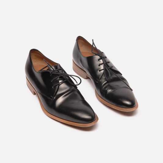 Celine Black Leather Oxfords
