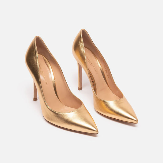Giovanni Rossi Gold Leather Pump