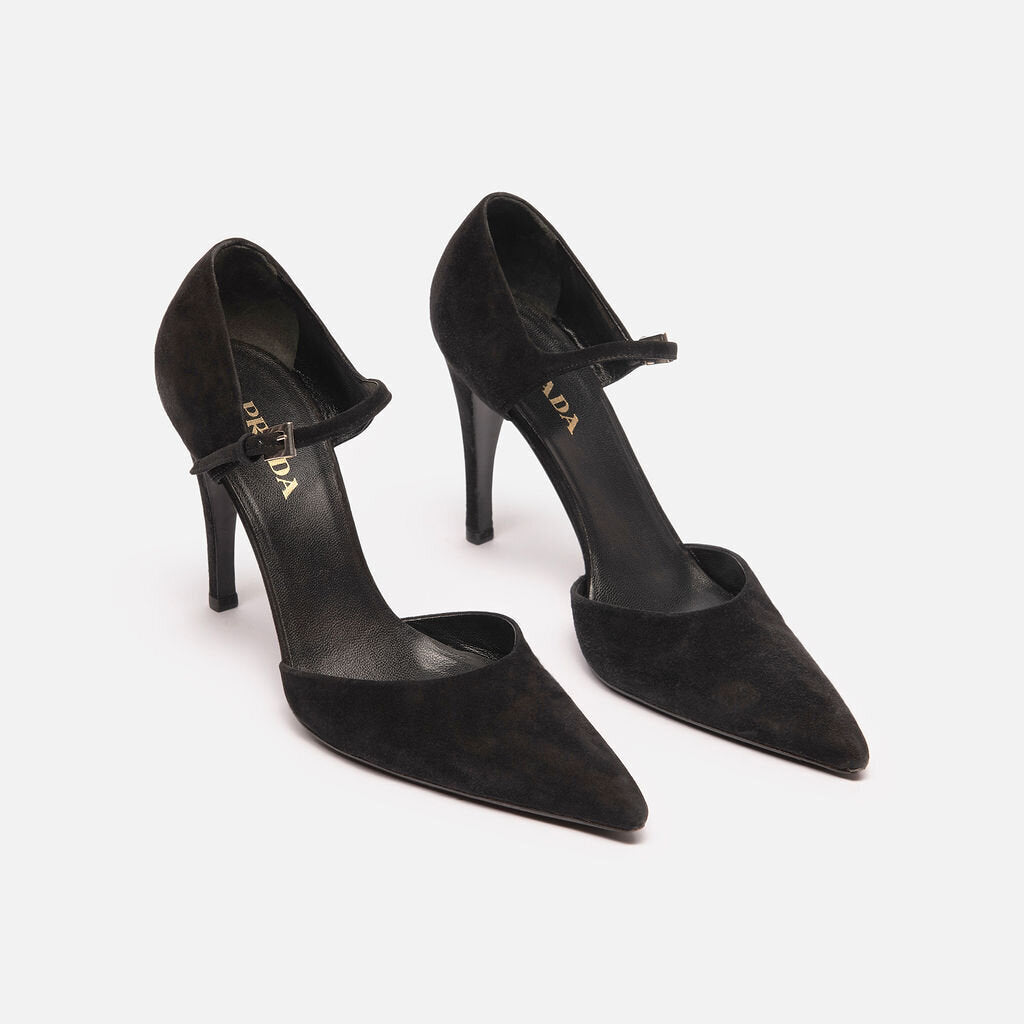 Prada Black Suede Pumps