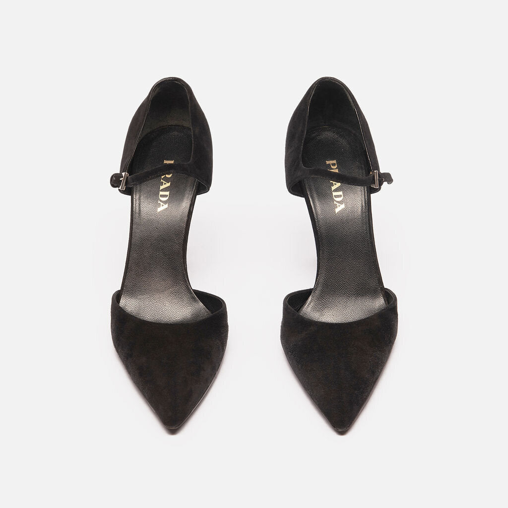 Prada Black Suede Pumps