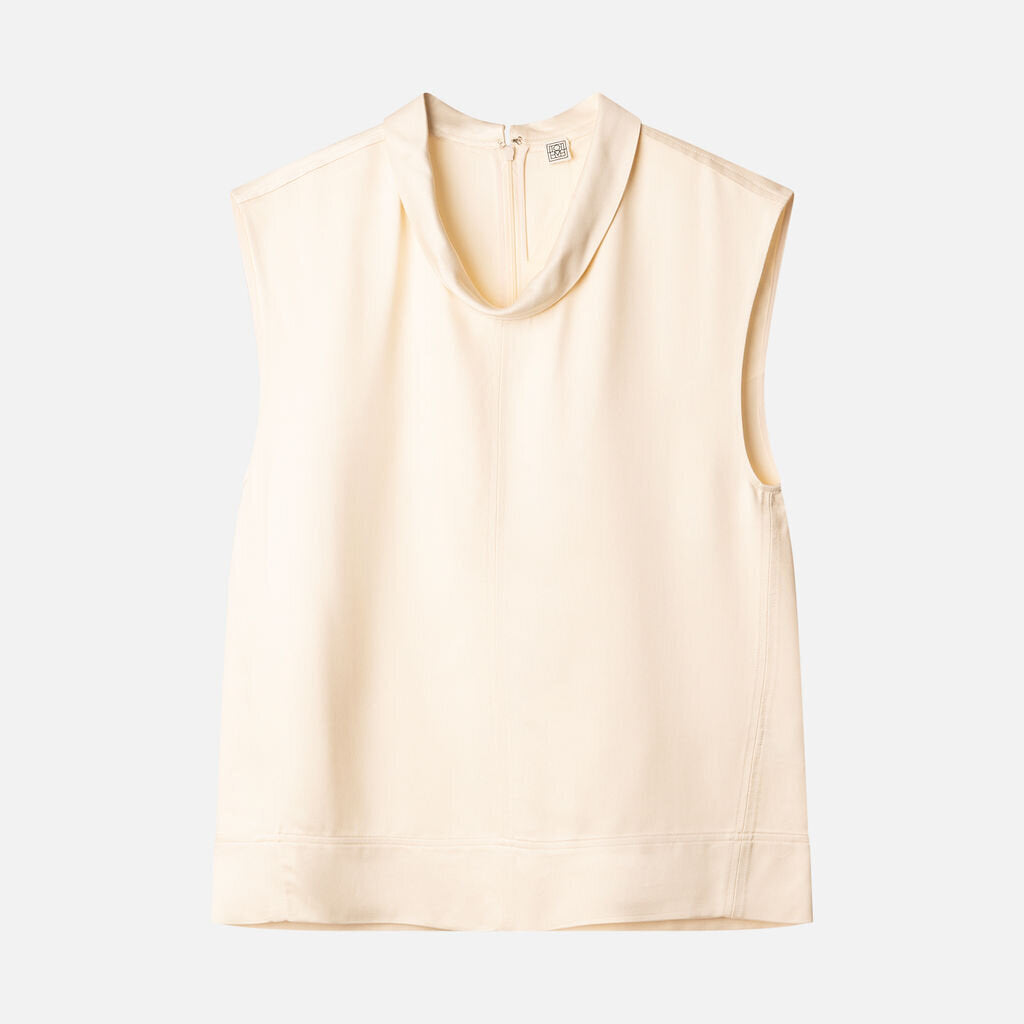 Toteme Cream Viscose Sleeveless Top