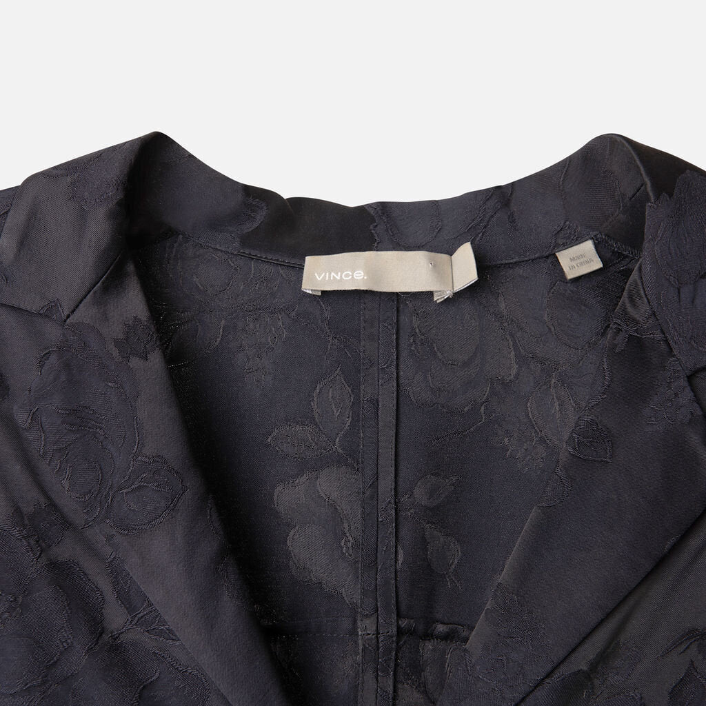 Vince Navy Viscose Jacquard Blouse