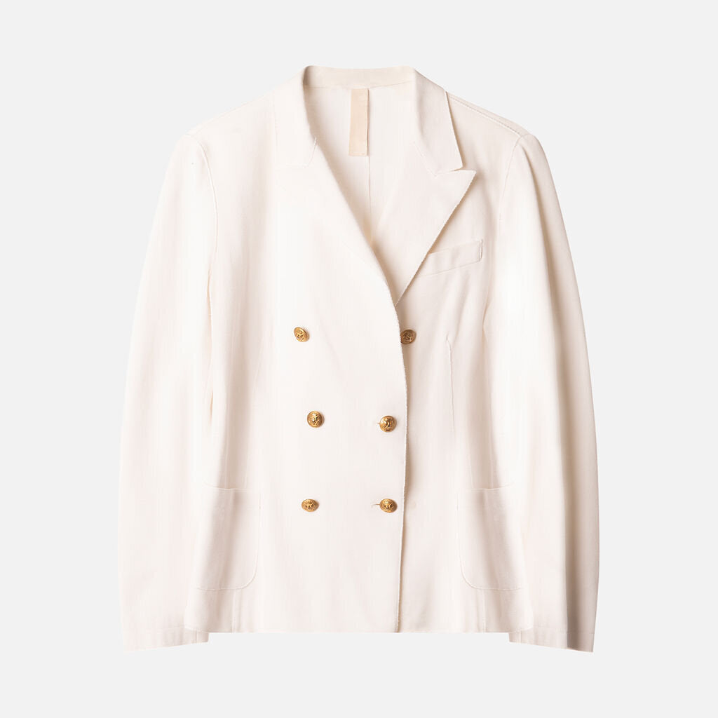 Eleventy White Cotton Blend Blazer