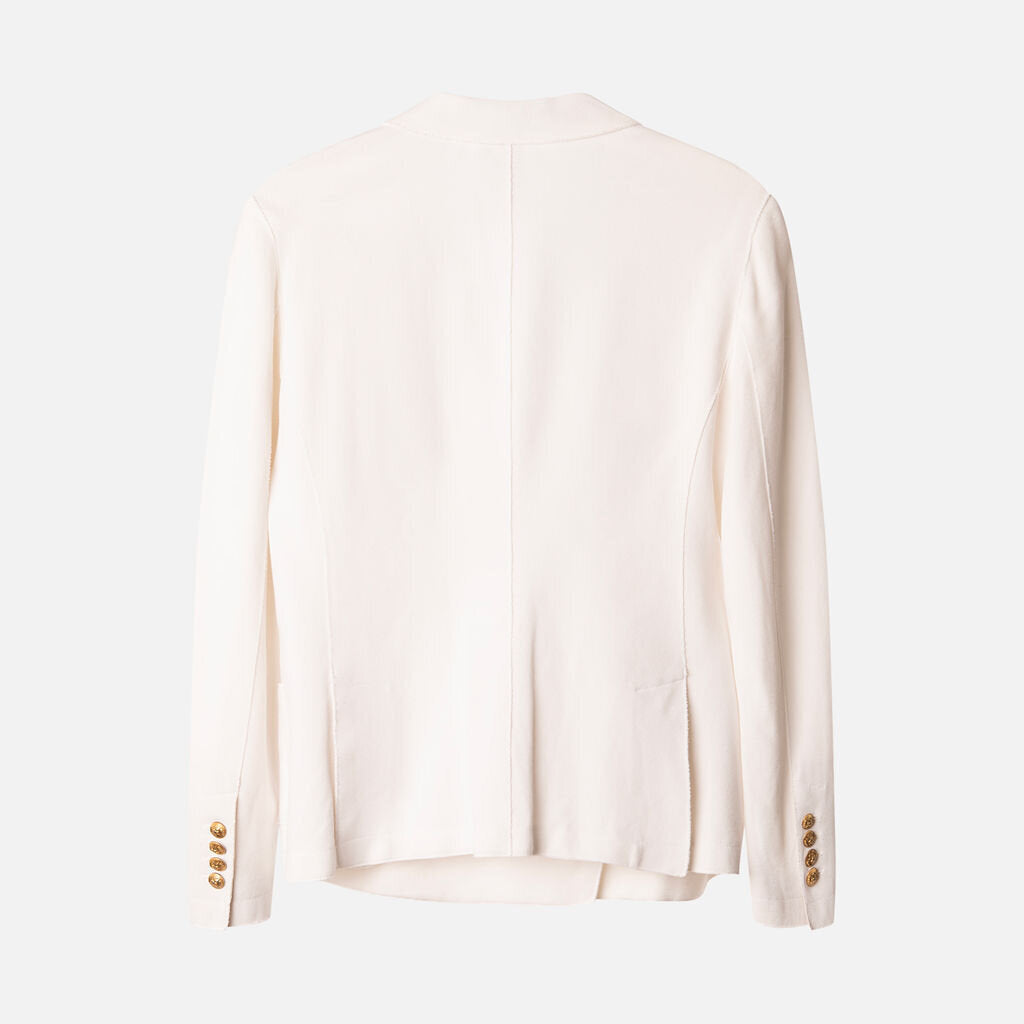 Eleventy White Cotton Blend Blazer