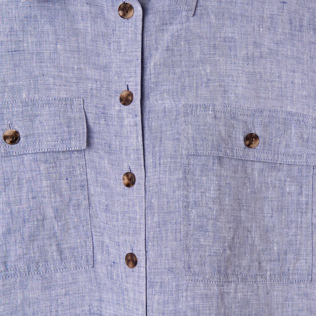 Lafayette 148 Blue Linen Shirt