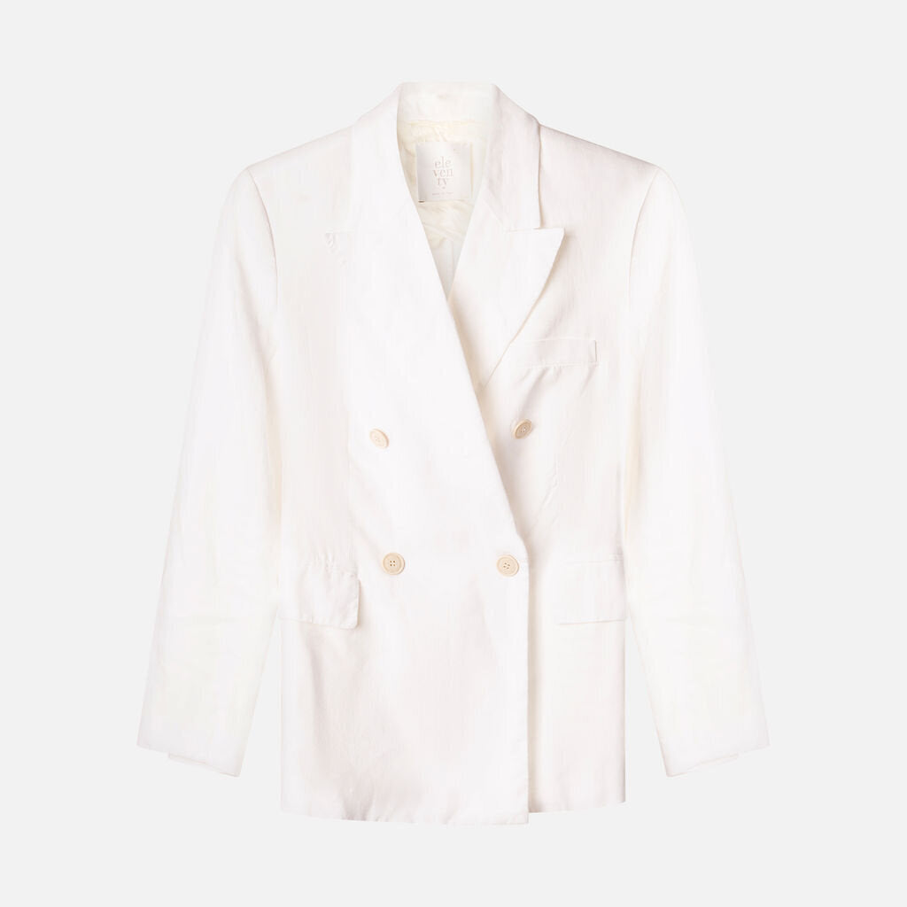 Eleventy White Linen Blazer