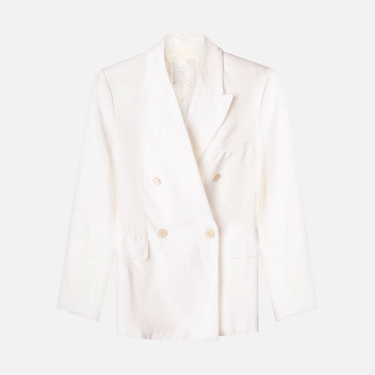 Eleventy White Linen Blazer