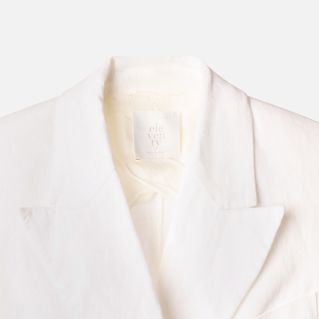 Eleventy White Linen Blazer