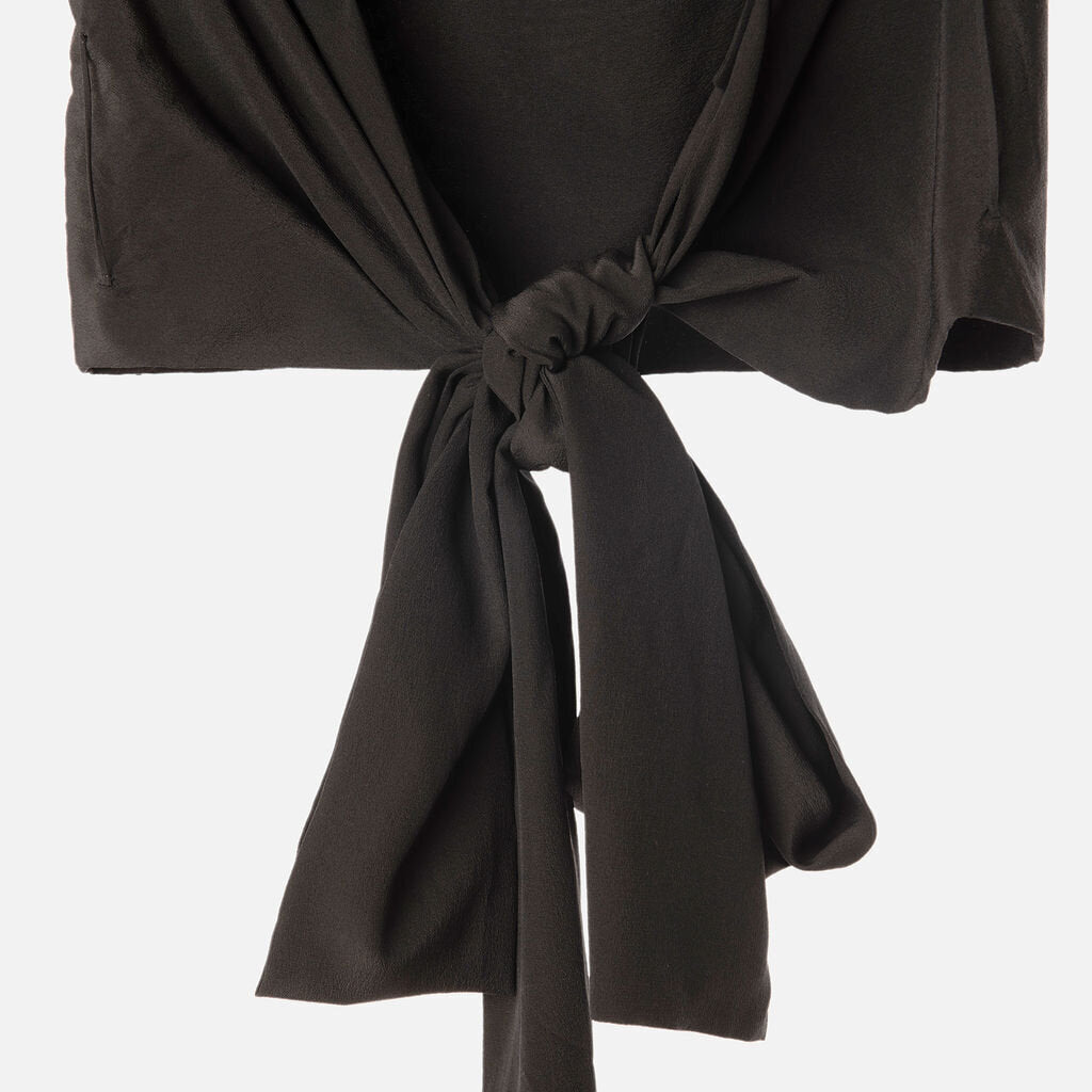 Chloe Black Silk Cropped Tie Tank