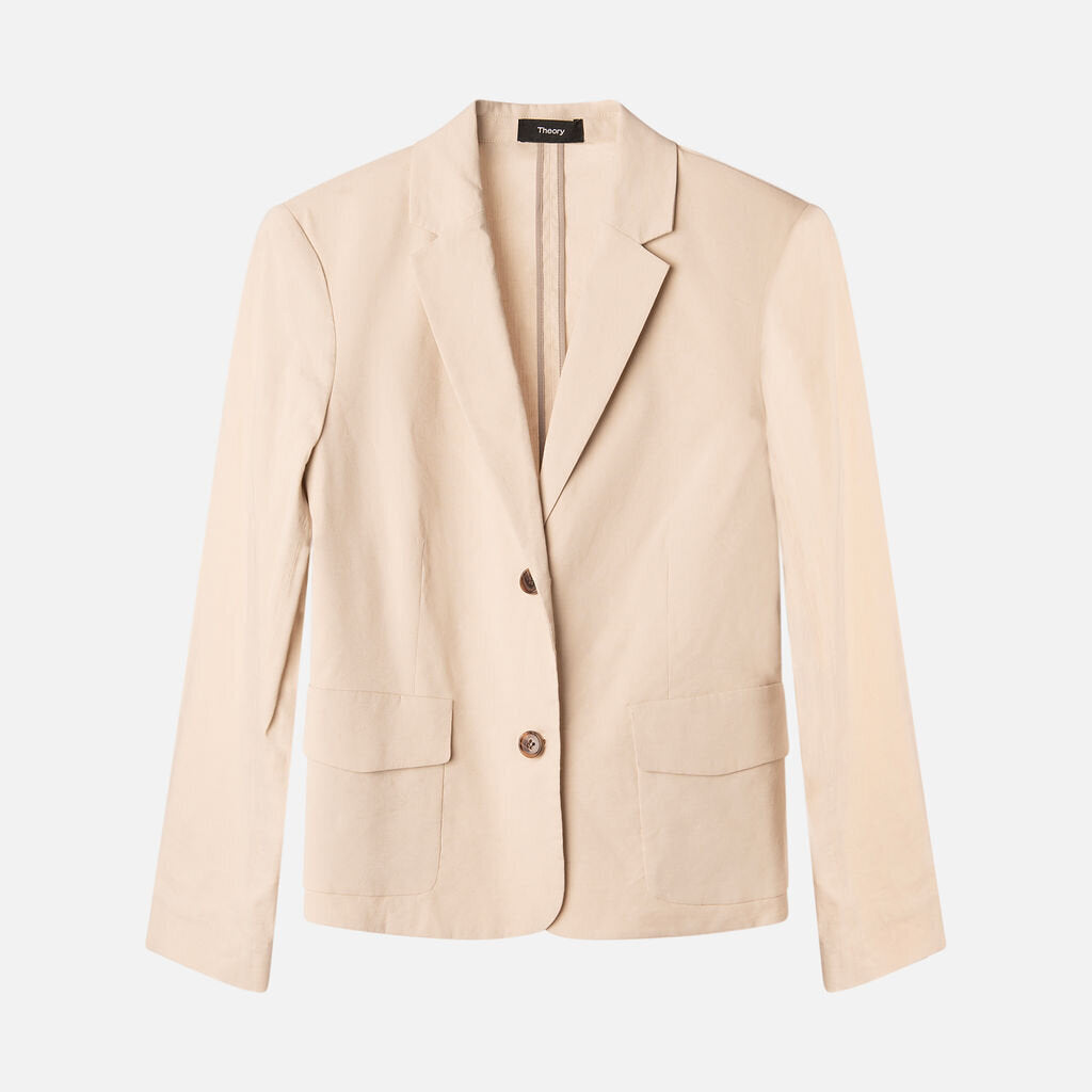 Theory Taupe Linen & Viscose Blazer
