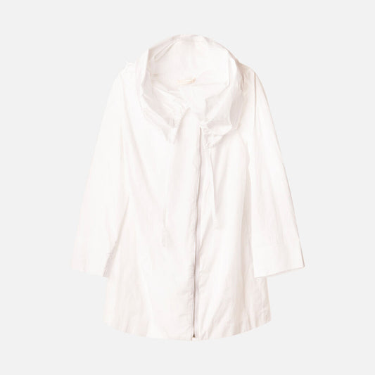 Lorain Croft White Silk Zip Up Jacket