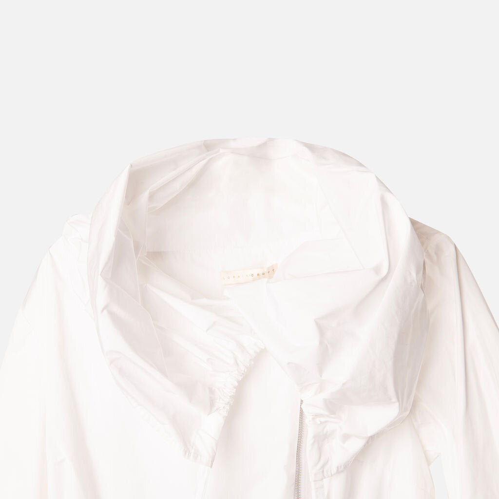 Lorain Croft White Silk Zip Up Jacket
