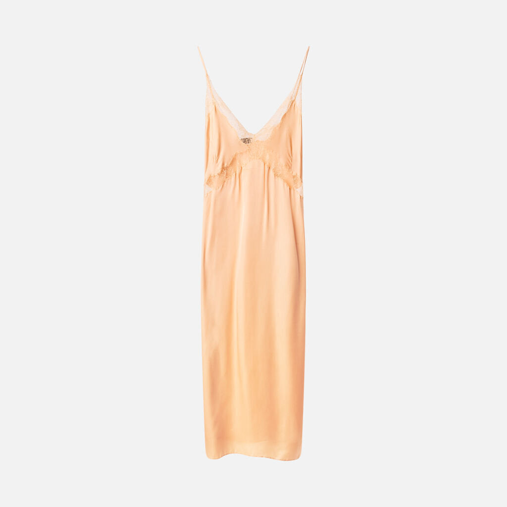 Anine Bing Blush Lace Slip Dress