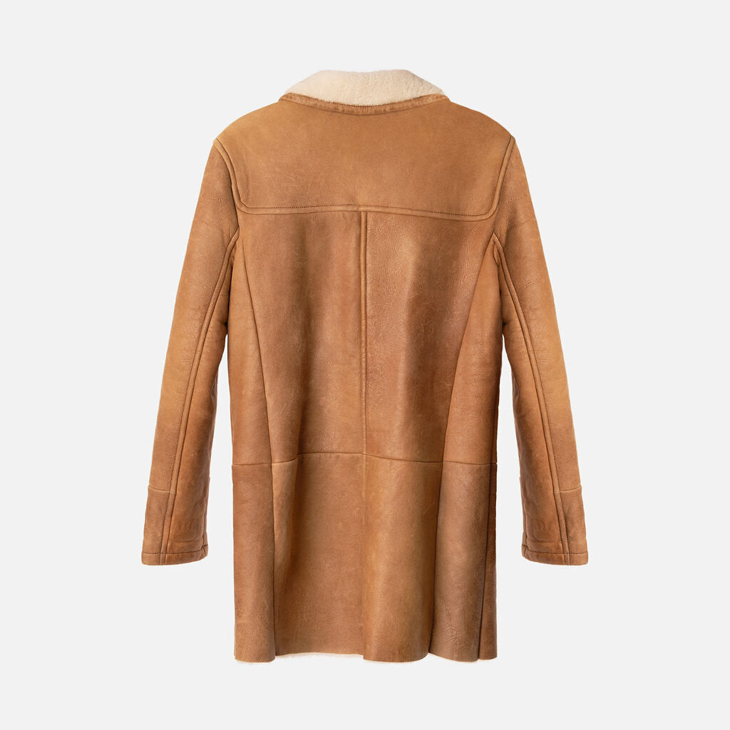 Prada Brown Suede Shearling Lined Coat
