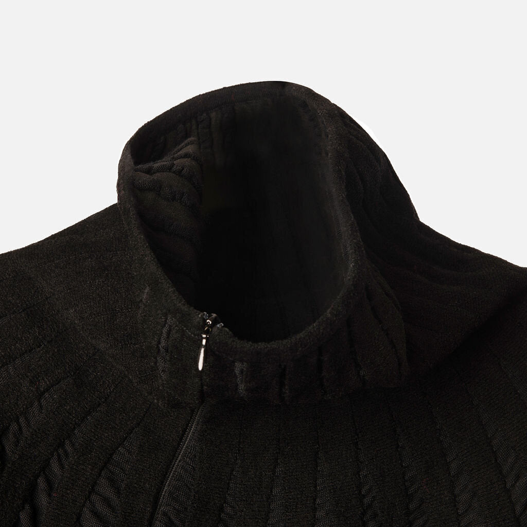 Alaia Black Wool Knit Turtleneck Cape
