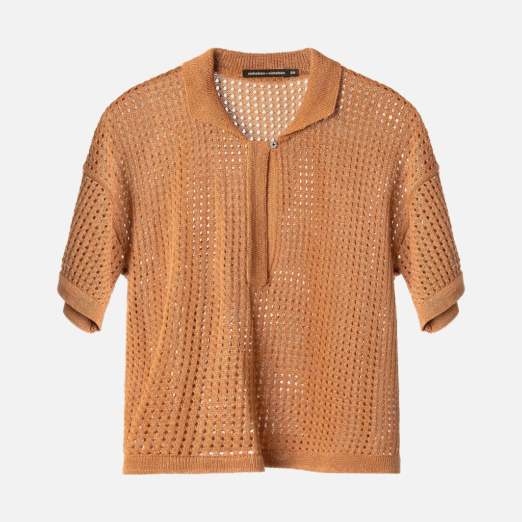 Nicholson & Nicholson Brown Open Knit Sweater