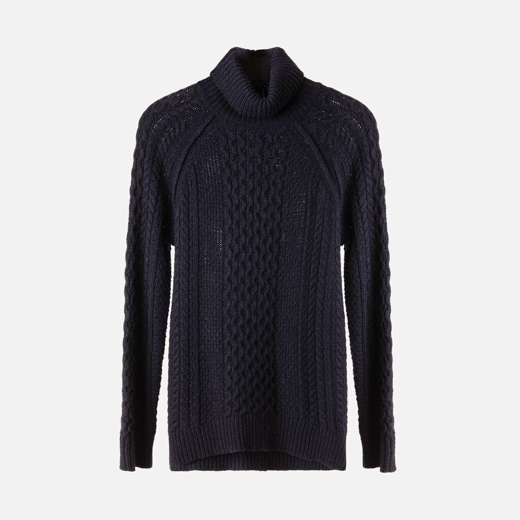 Vince Navy Wool & Alpaca Blend Turtleneck Sweater