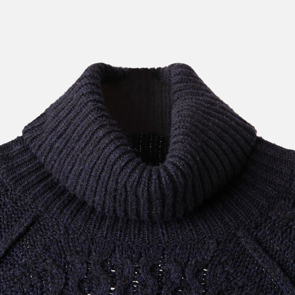Vince Navy Wool & Alpaca Blend Turtleneck Sweater