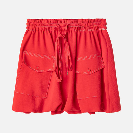 Ramy Brook Red Poly Bubble Skirt