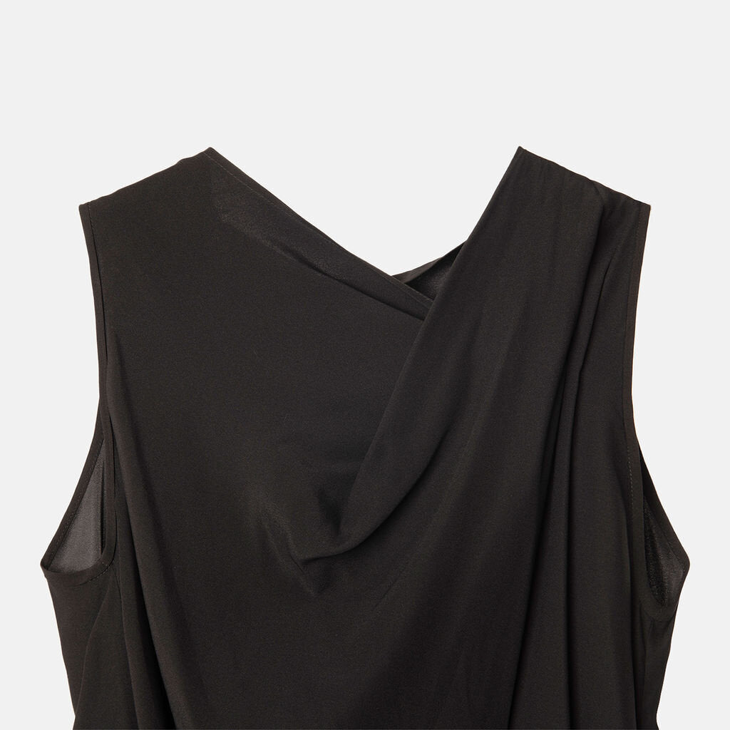 Maria Cornejo Black Silk Cowl Neck Dress
